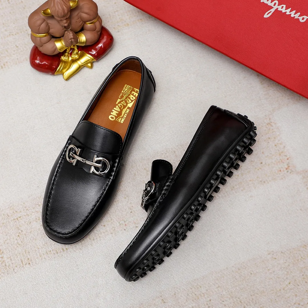 Men's shoes 💰360 🕷🕷【Ferragamo】Ferragamo Popular fashionable casual slip-on shoes🇨🇳Official website counter 1:1 production, original mold opening💯Good quality visible, imported high-end first-layer calfskin, luxurious pigskin lining🌿Very clear texture, high-quality waterproof, non-slip and wear-resistant outsole🎋High quality and low price, truly handmade🍓Color, code number 38-45
